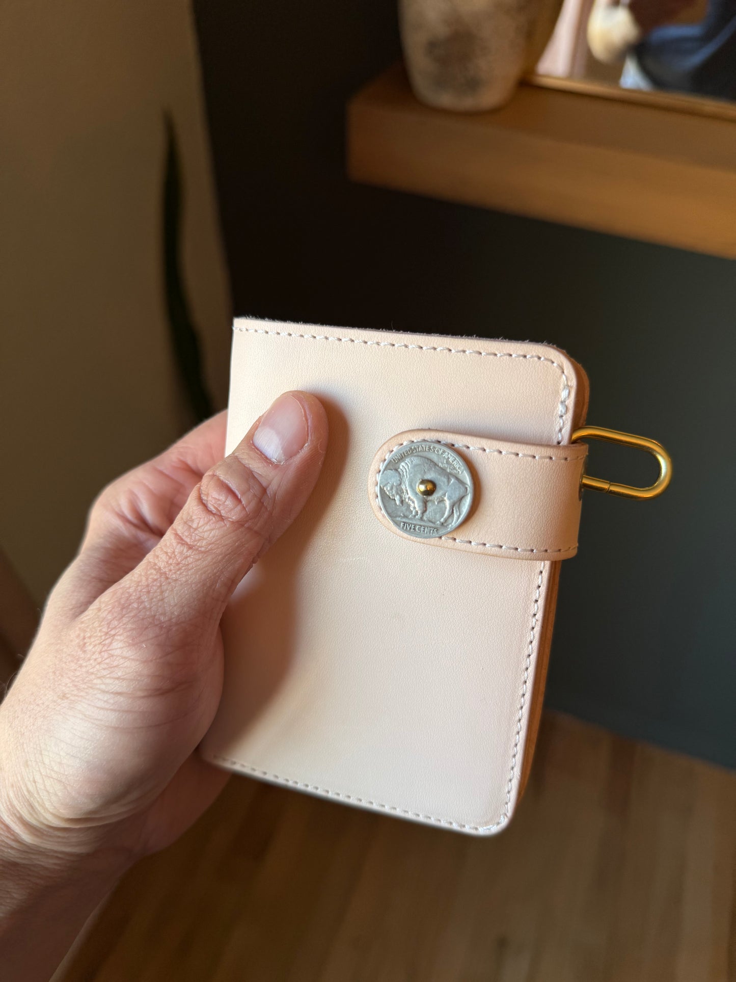 Vintage Buffalo Nickel Natural Vegtan Snap Wallet