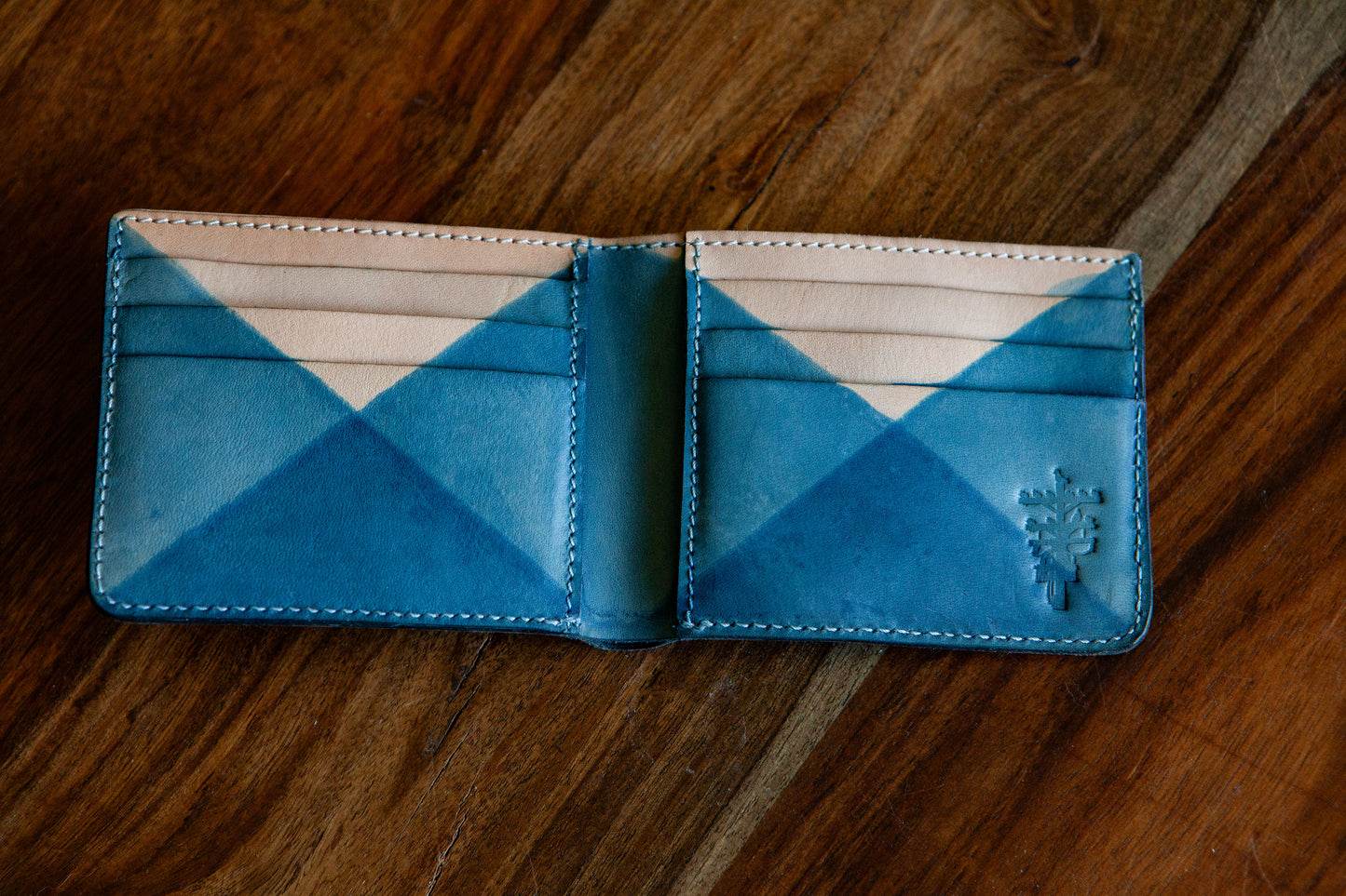 'X' Pattern Indigo Dyed Bifold