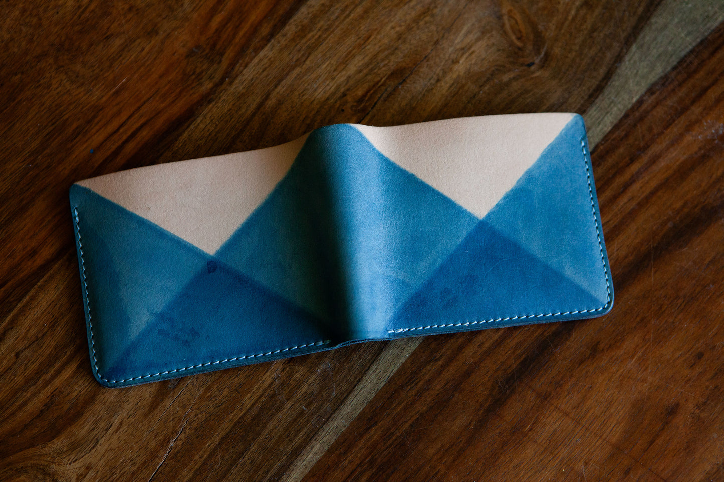 'X' Pattern Indigo Dyed Bifold