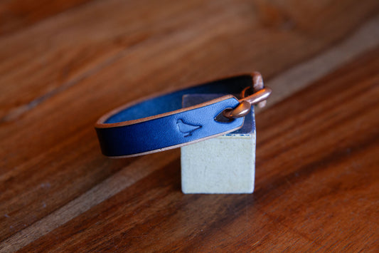 Natural Indigo Dyed Vegetable Tanned Leather Cuff