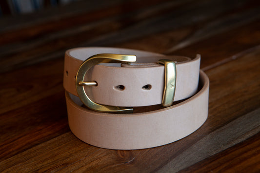 30mm Slim Japanese Brass Belt - You choose the leather! – Pigeon Tree